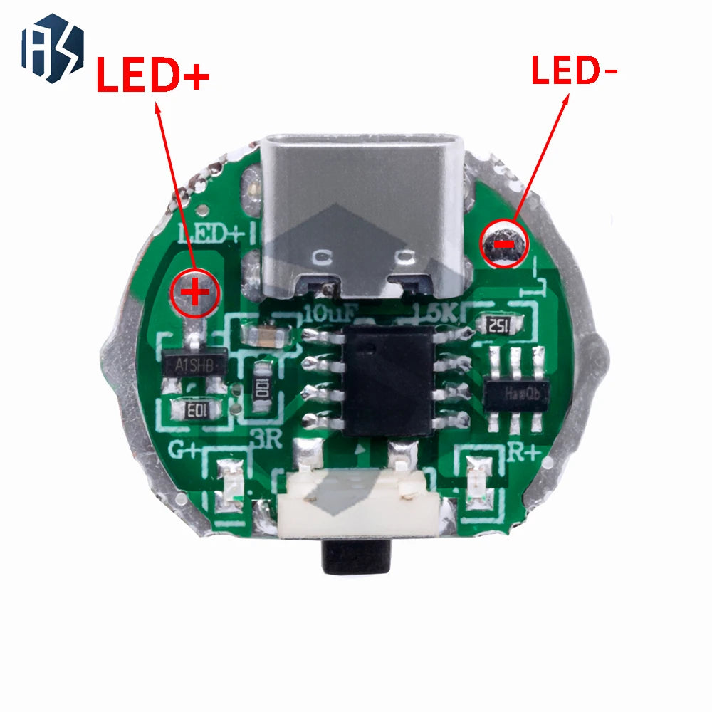 10W LED Flashlight Driver Board 1 IC-Integrated 2-Speed Operation Zpaxo