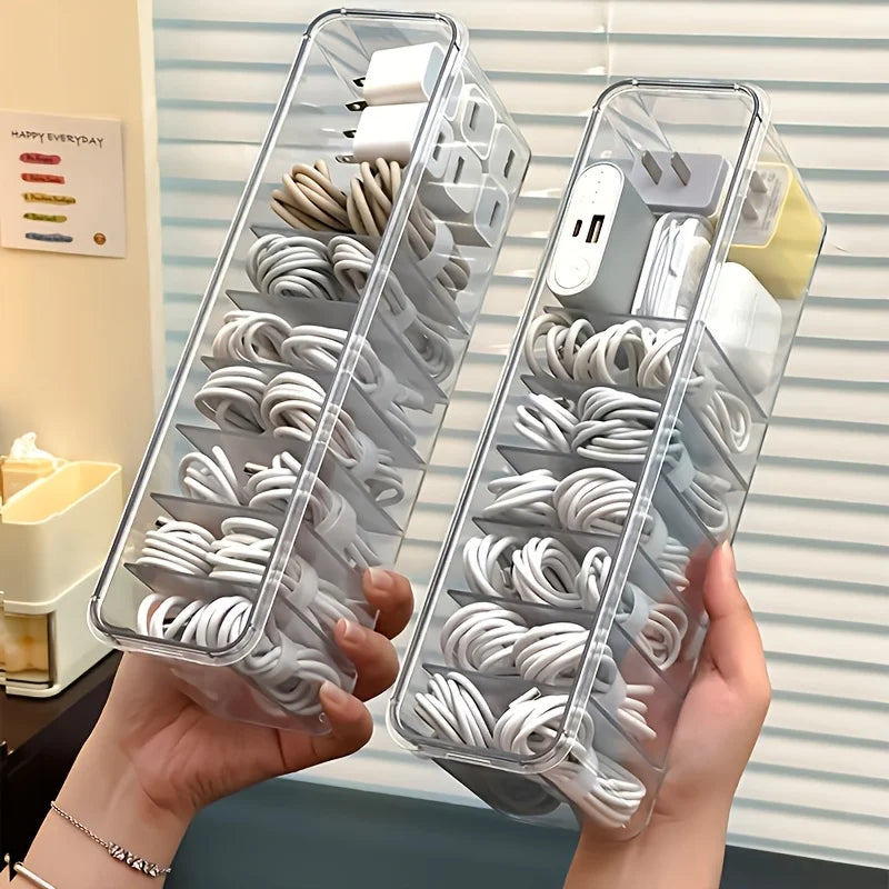 Desktop Cable Organizer Box Large Capacity Data Storage Dustproof