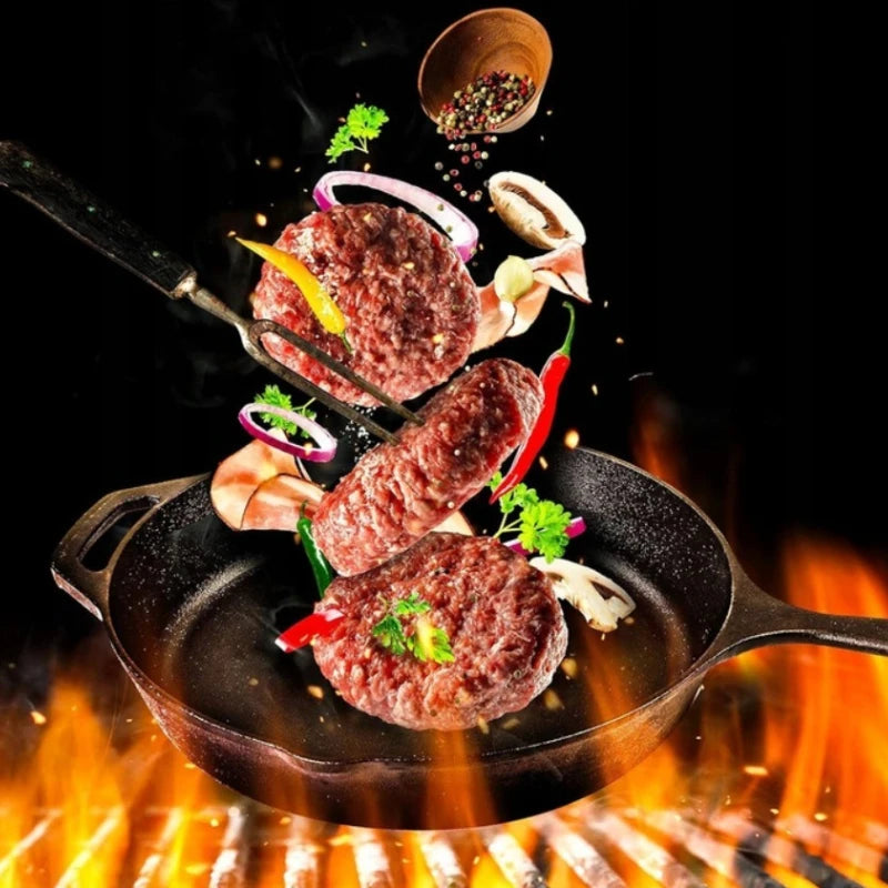 Pre-seasoned Cast Iron Skillet Heavy Duty Grill Campfire Pan Cookware