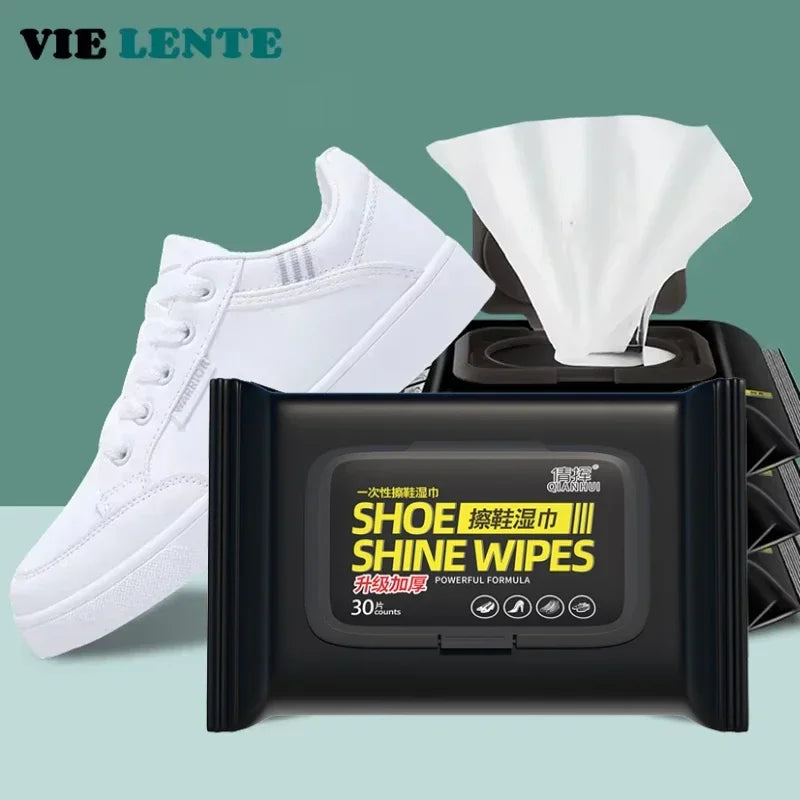 12-60Pcs Disposable Shoes Clean Wipes Portable White Shoes Cleaning Care Wipes Sneakers Cleaning Quick Wet Wipe VIE LENTE Zpaxo