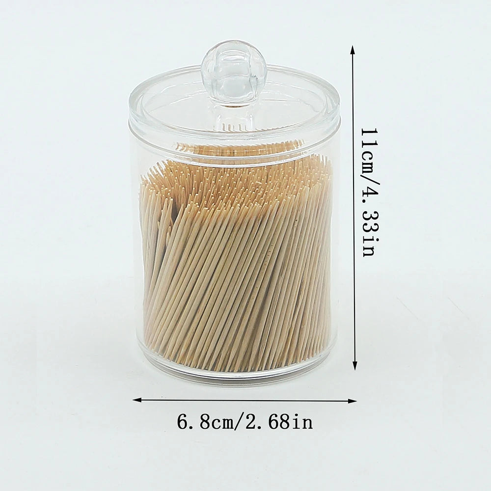 Acrylic Makeup Organizer Cotton Swabs Qtip Container Cosmetic Jewelry Cotton Pad Storage Box for Bathroom Organization Zpaxo