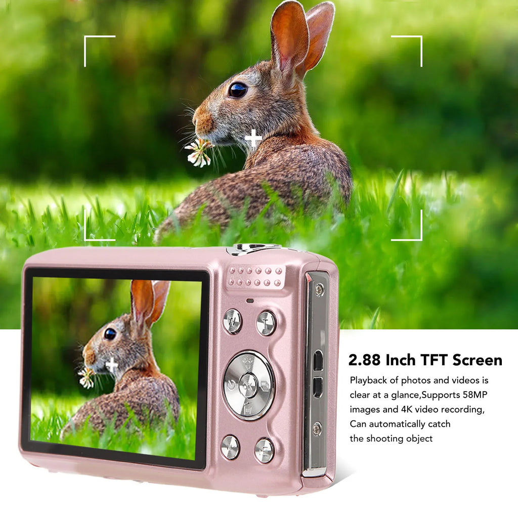 4K Digital Camera Screen 58MP HD 16X Zoom Fixed Focal Macro Timed