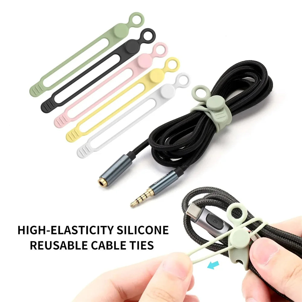 Silicone Cable Ties – Reusable Cord Organizer Straps Cable Organizer Ties Zpaxo