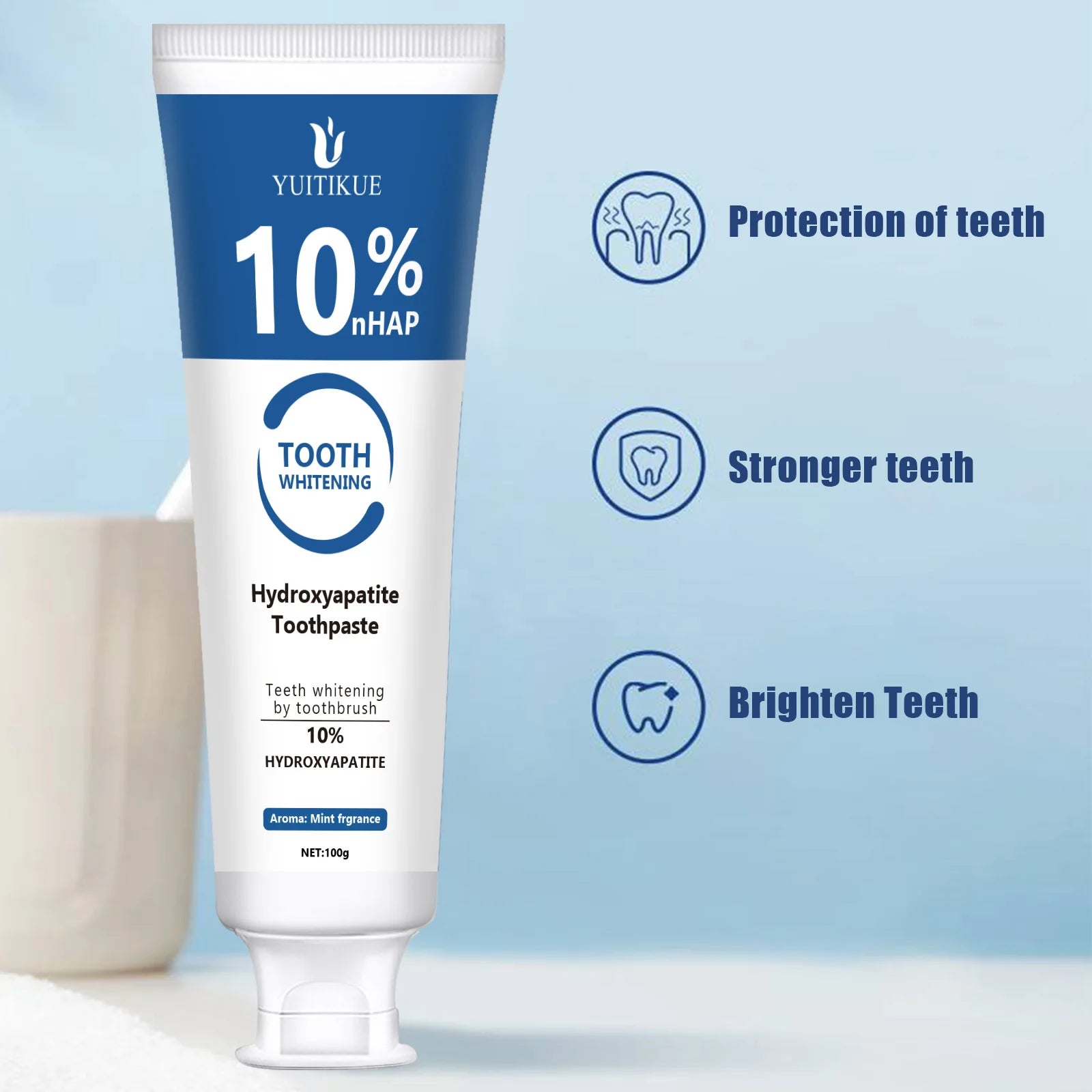 YUITIKUE 10% Hydroxyapatite Toothpaste – Whitening & Enamel Repair Whitening Toothpaste Zpaxo