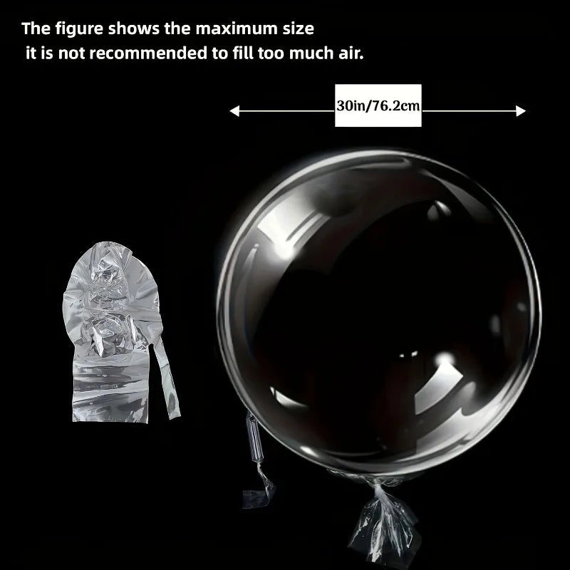 30-Inch Transparent Bobo Balloons Fillable Clear Bubble Balloon