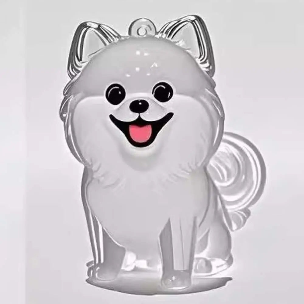 Dog Shape Hair Storage Box Transparent DIY Handmade Pet Keychain Zpaxo