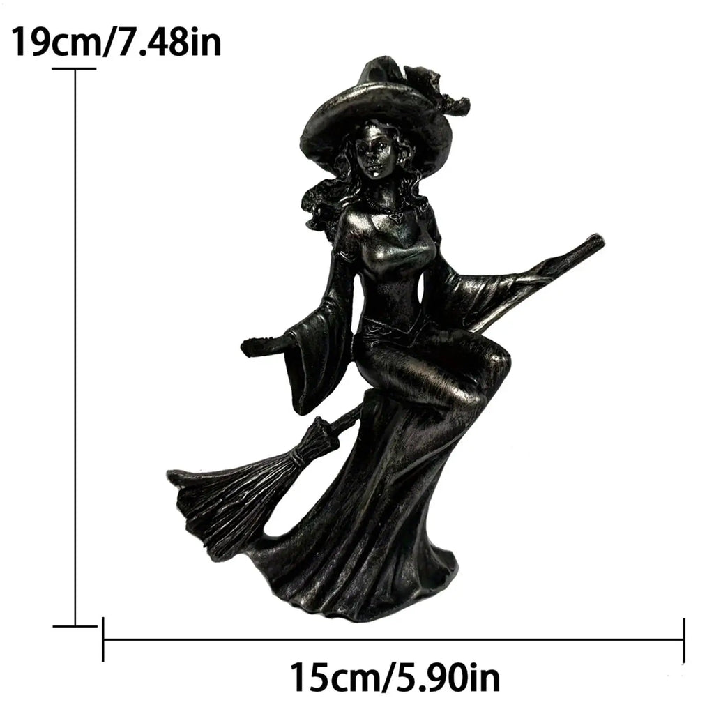 Halloween Witch Figurines Gothic Resin Figurine Retro Magician Decor
