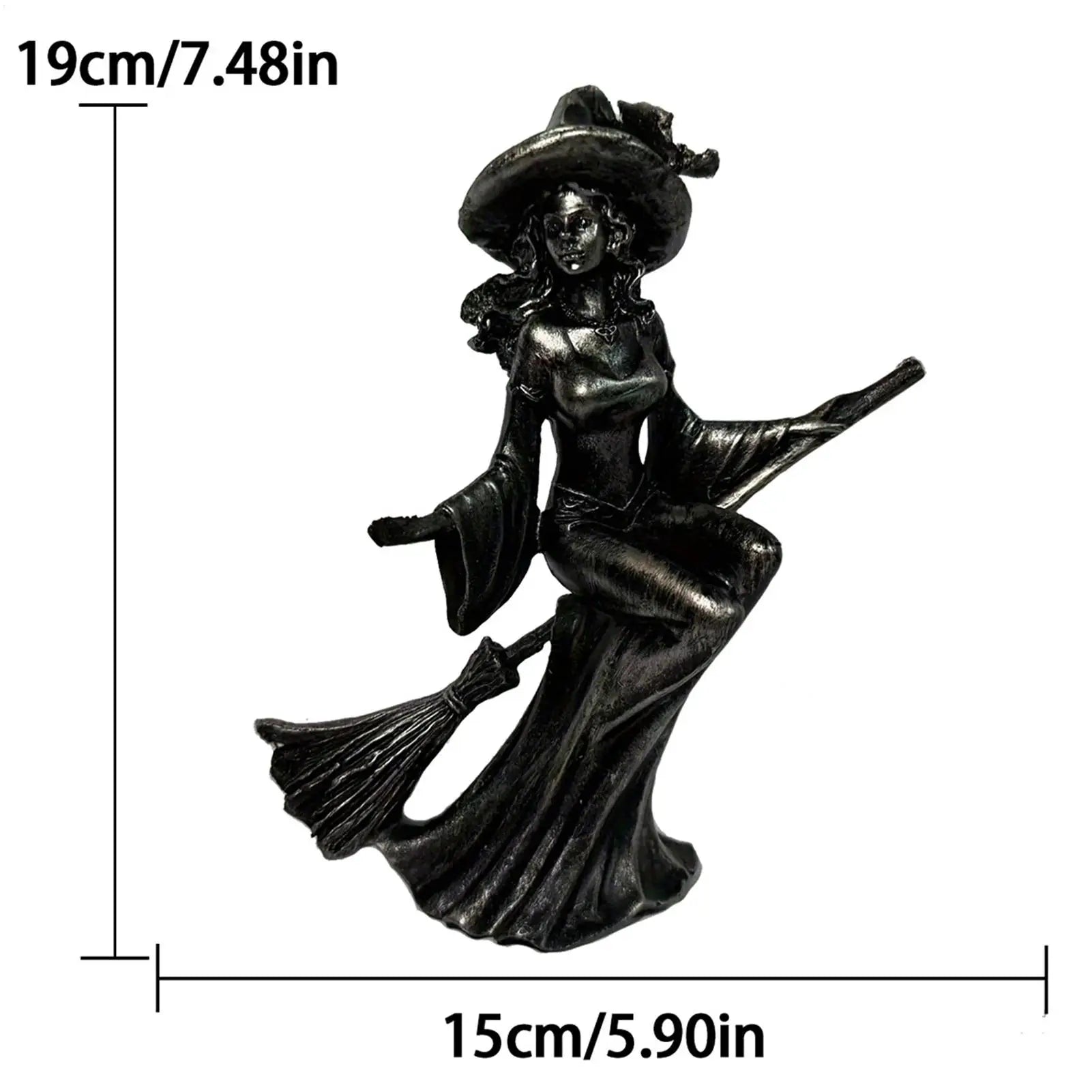 Halloween Witch Figurines Gothic Resin Figurine Retro Magician Decor