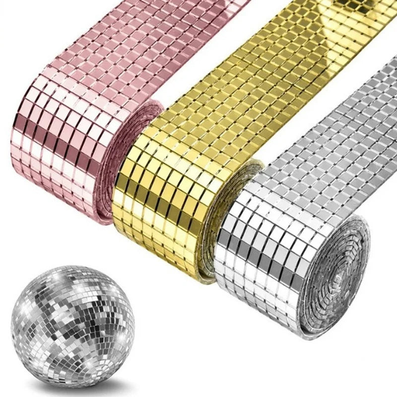 Leeseph Self Adhesive Mosaic Tiles 5x5mm Disco Square Mirror Interior