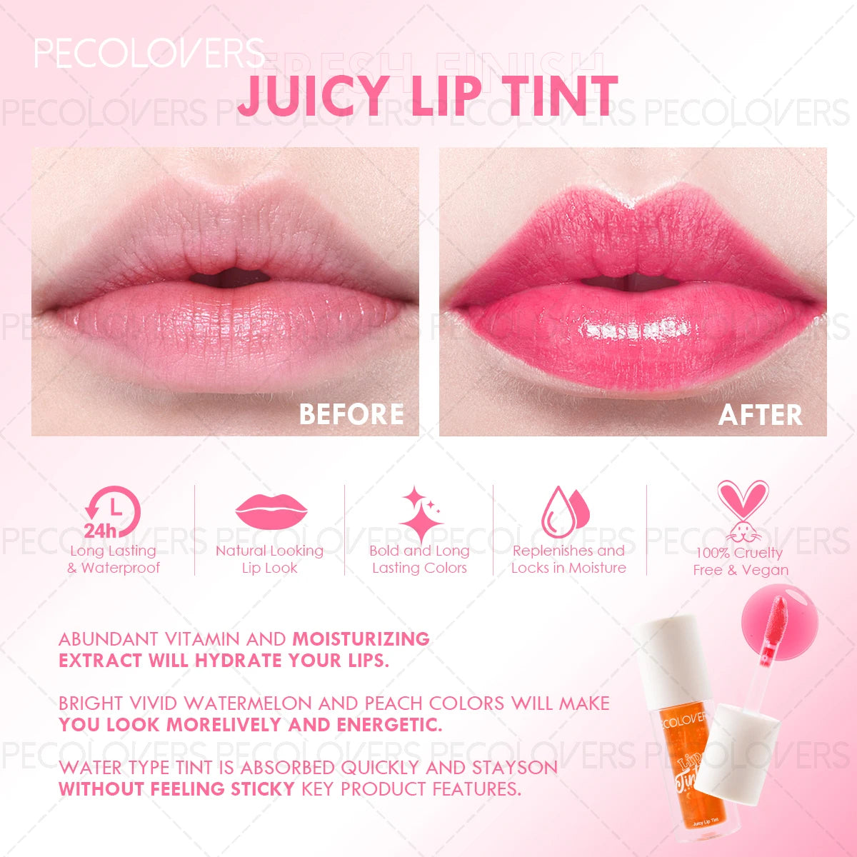 1PC Lip Stain Waterproof Dual-use Natural Effect Lips Eyes Cheeks Liquid Lip Tint for Beauty Beauty Lips Cosmetics Lip Gloss Zpaxo