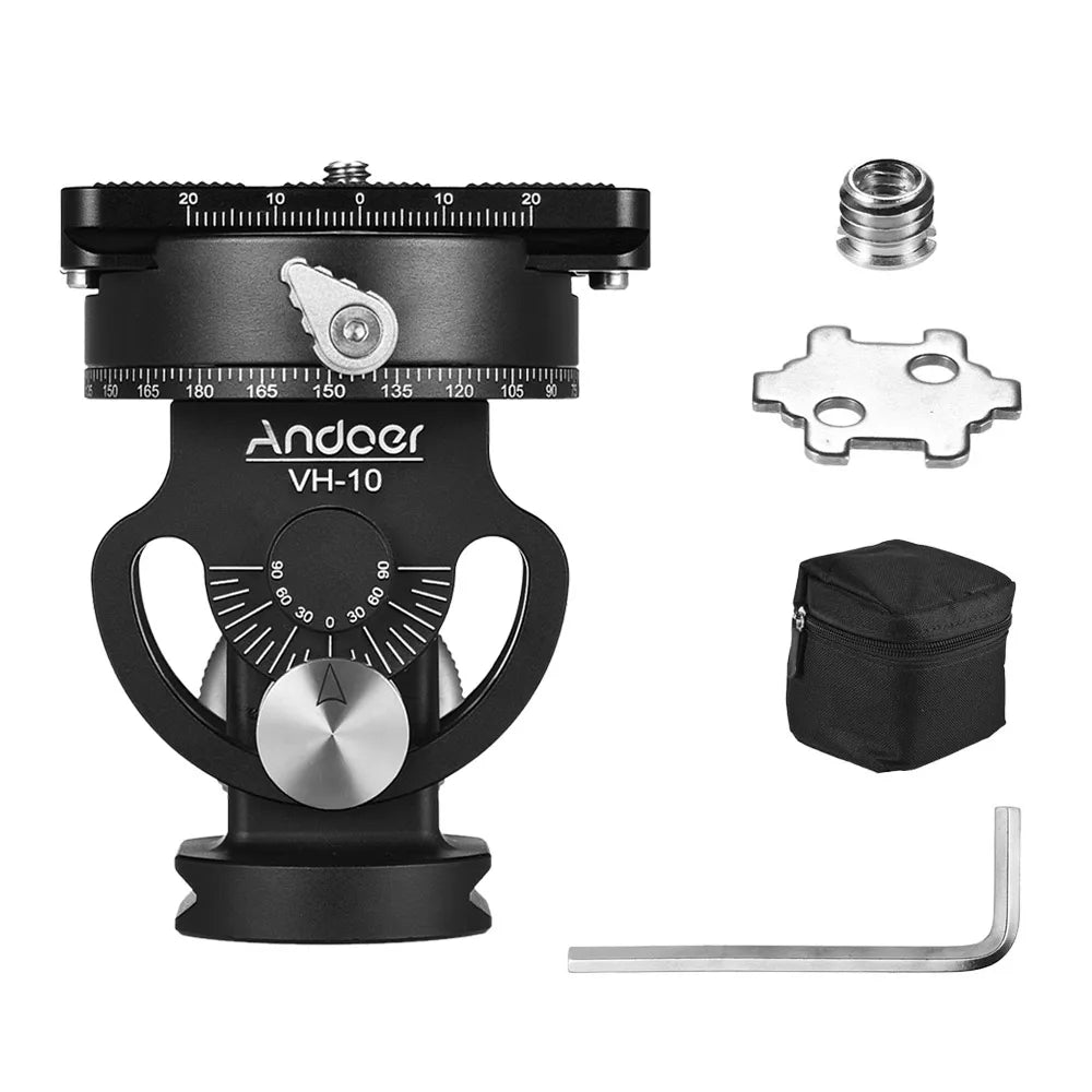 Andoer VH-10 2 Way Pan Tilt Tripod Head Panoramic Bird Watching