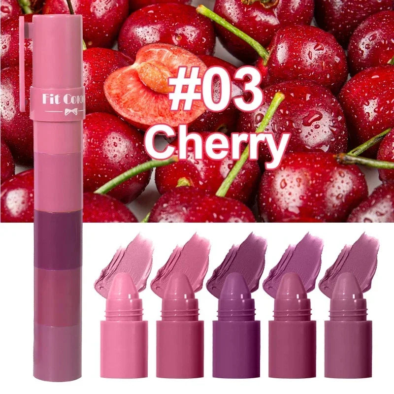 1 Matte Velvet Lipstick Crayon Combo Pink Red Lip Tint Sexy
