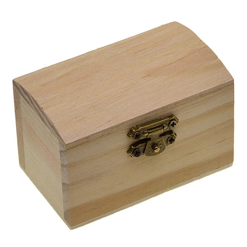 Blank Square Shape Unfinished Wooden Jewelry Box Kid DIY Craft Zpaxo