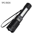 Powerful LED Flashlight Bright Rechargeable Portable Ultra Power Zpaxo black