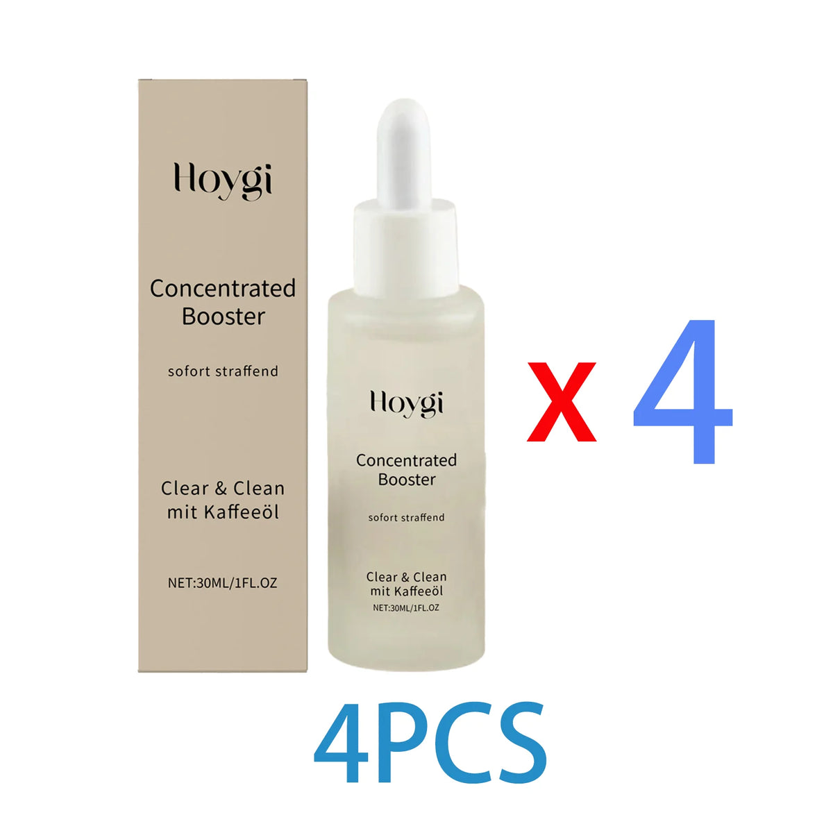 Hydrating Lifting Facial Serum for Dry Sensitive Skin Brightening Face Essence with Coffee Seed Oil Soft Smooth Non Greasy 30ml Zpaxo 4PCS Family Pack