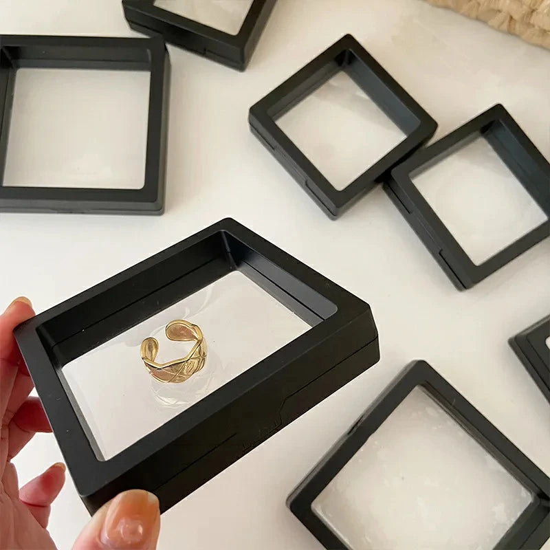 PE Film Jewelry Storage Box 3D Packaging Case Stand Floating Frame