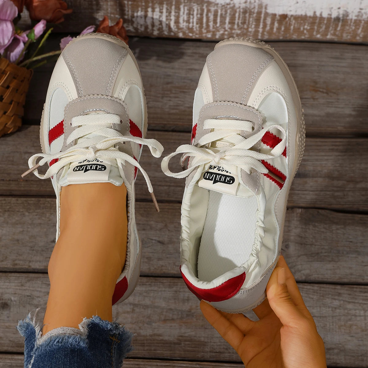 Women Sneakers Breathable Casual Women Shoes Spring Autumn Soft Bottom Shoes Anti-slip Wear-resistant Flat Bottom Sneakers Women Zpaxo