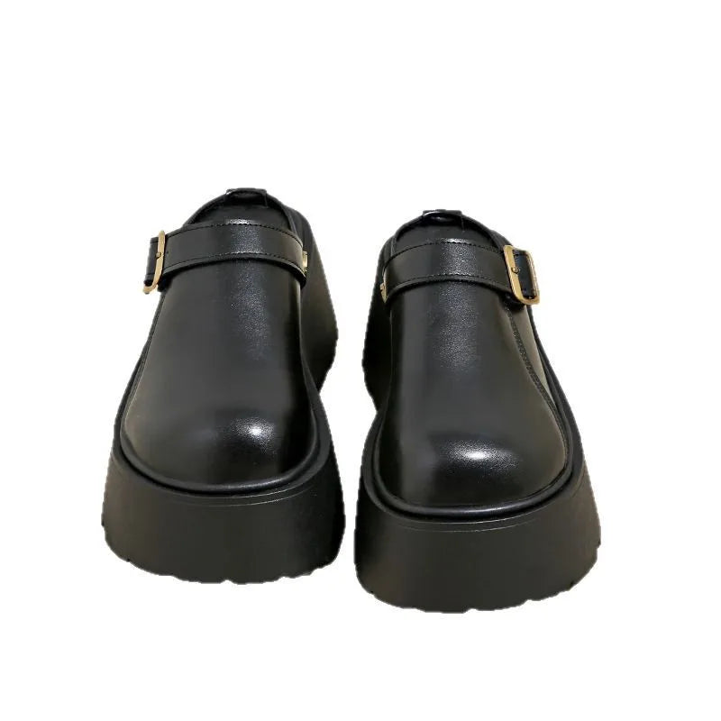 Thick Slippers Women's 2025 Spring Casual Shoes 1 Slip-on Baotou Half