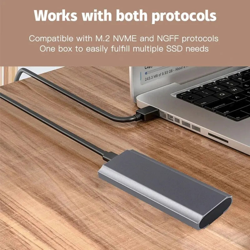 M2 NVMe SSD Case 10Gbps USB3 1 Enclosure C HDD Box Tool SATA M-key B Zpaxo