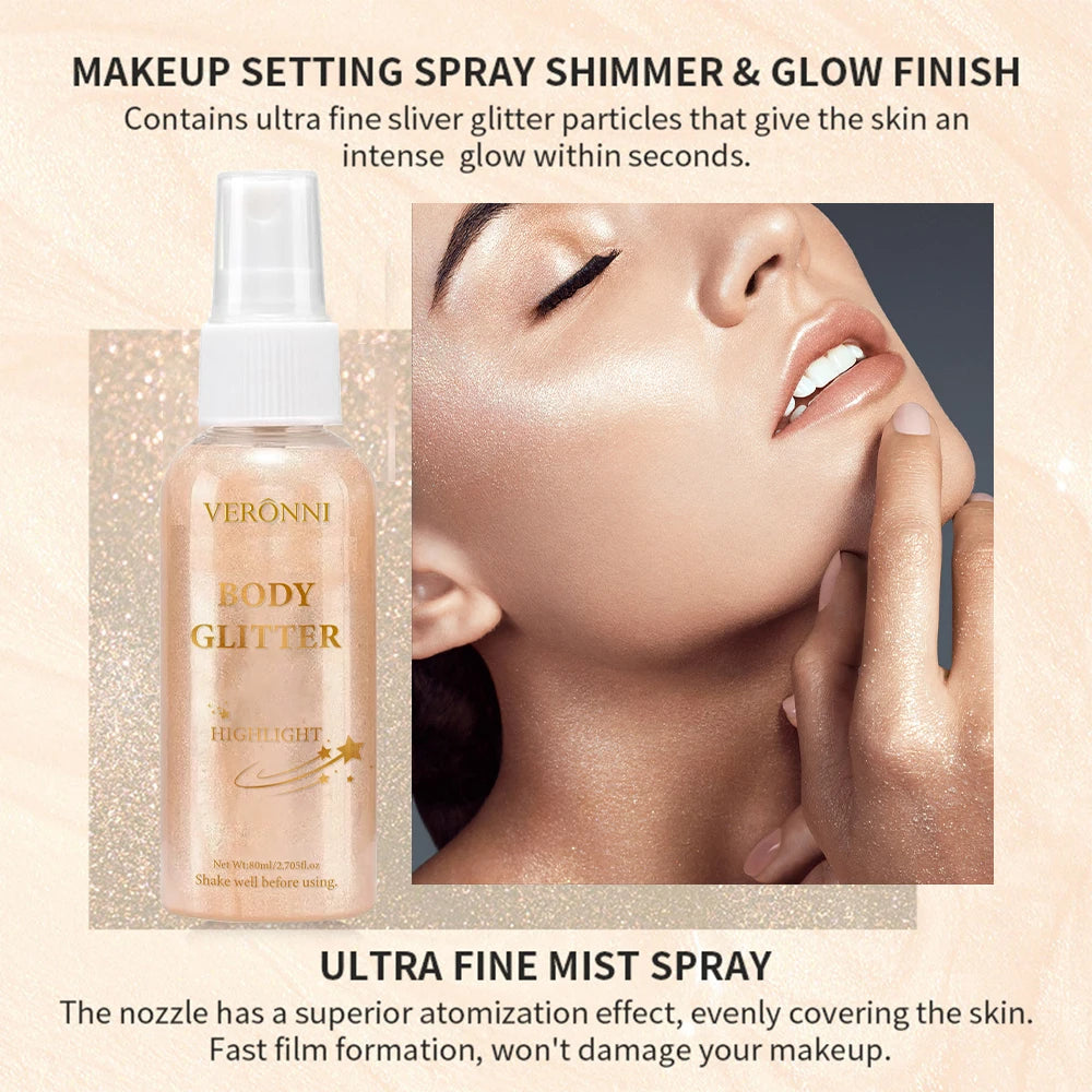 Body Liquid Highlight Shimmer Glow Makeup Long Lasting Sequin Zpaxo