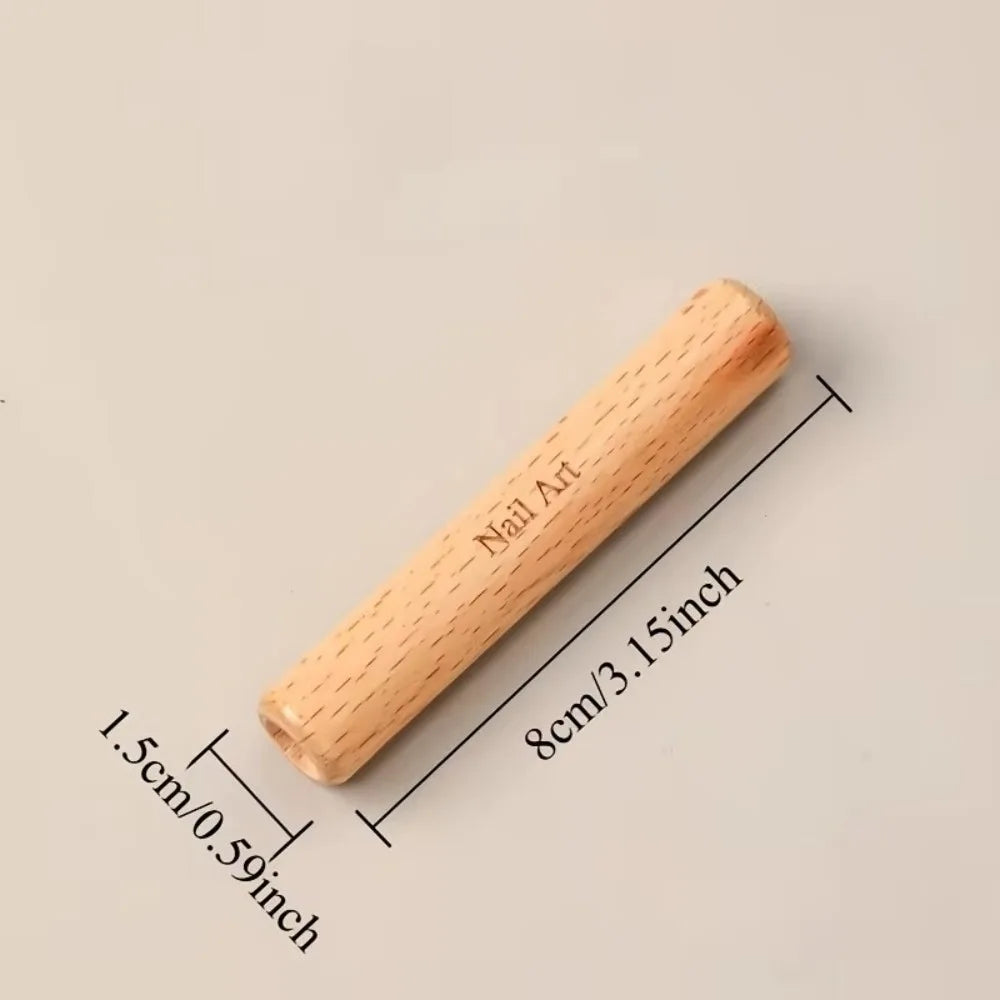 Detachable Nail Art Brush Set Wooden Grip Durable Bristles Multi-Functional Nail Polish Brushes Non-Deform Dual-Ended Zpaxo GJ762-02-Pole