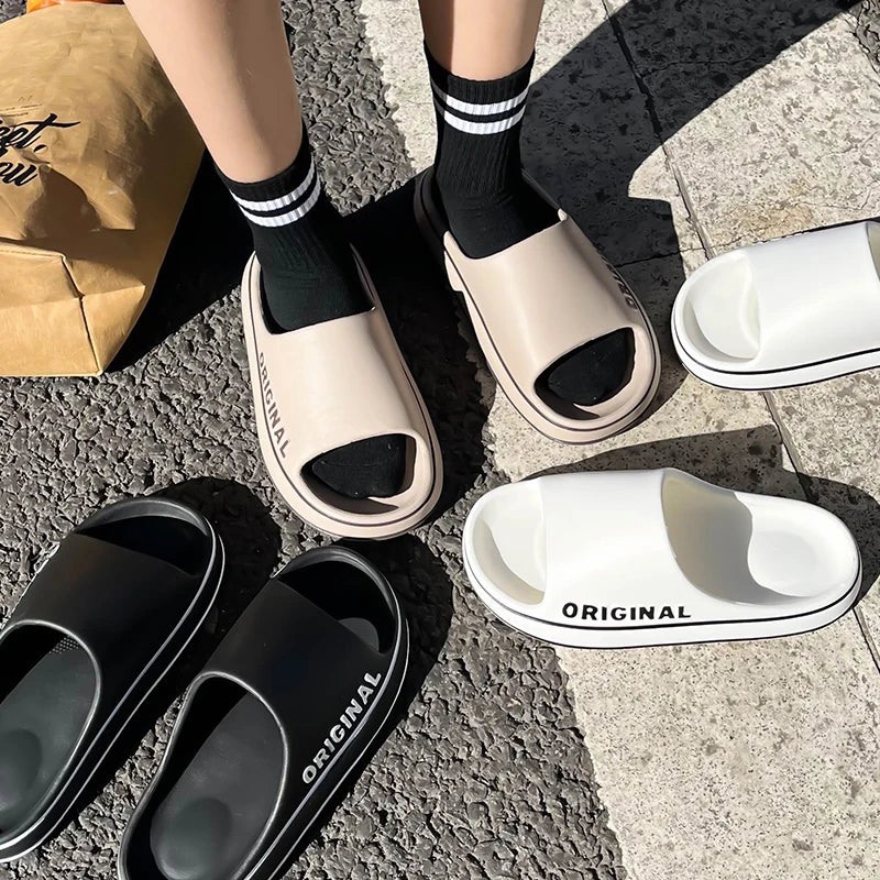 Mens Thick Sole Indoor Bathroom Anti Slip Shoes Summer Couple Sandals