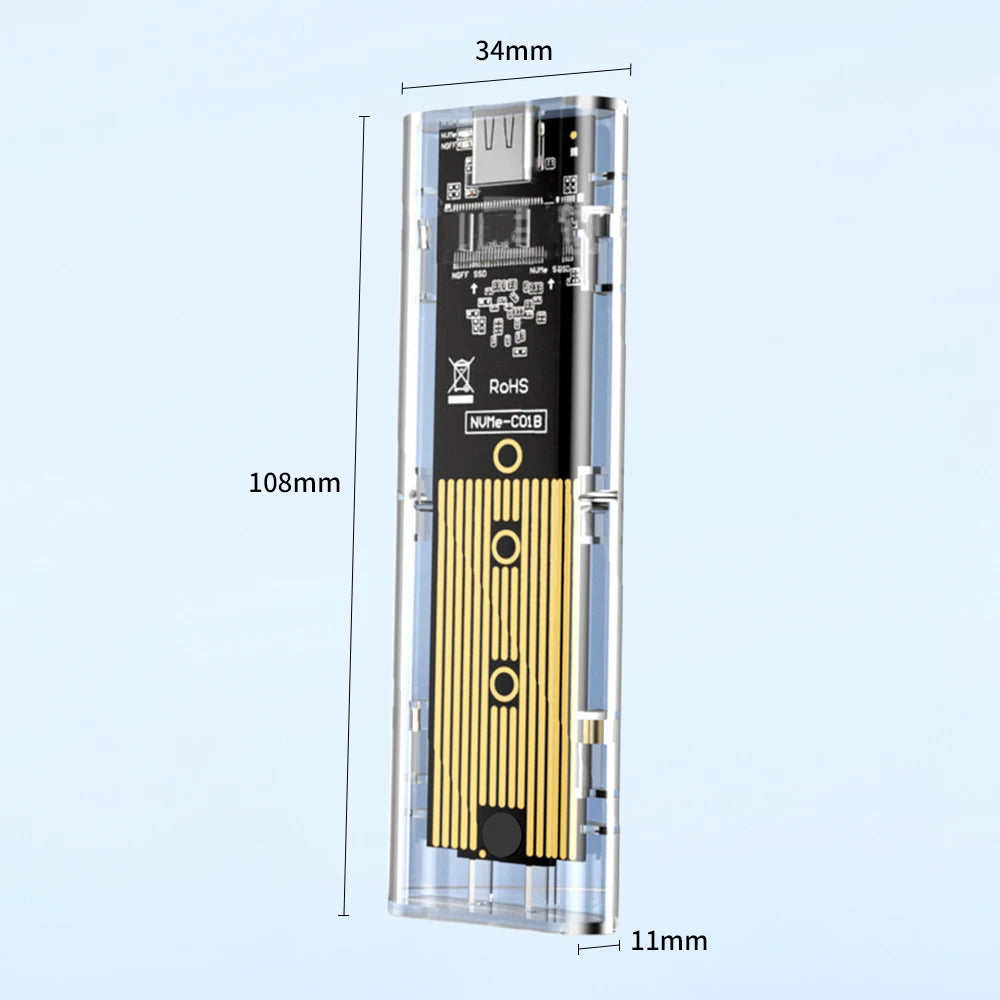 M.2 NGFF or NVME to USB3.0 Mobile Hard Disk Case SATA SSD Type-C 5Gbps Enclosure Adapter Zpaxo