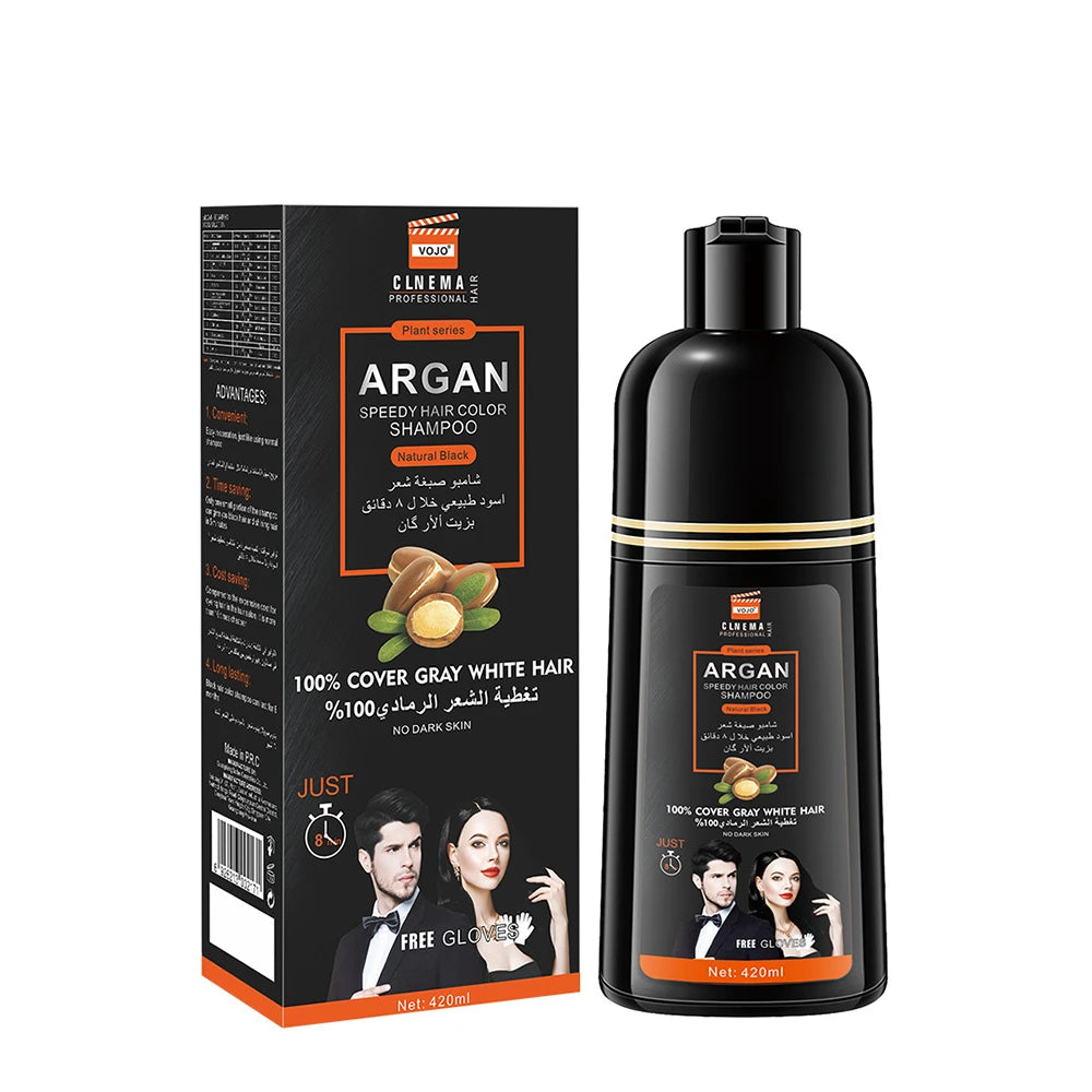 420ml Hair Dye,3-in-1 Hair Dye Shampoo Rapid Hair,Cleansing & Moisturising,Smoothing Black Hair Coloring Shampoo,Hair Care Zpaxo Black