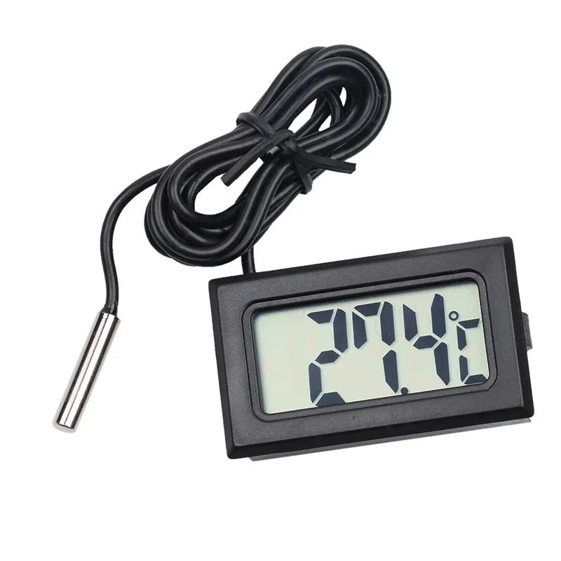 Car Digital Thermometer Mini LCD Temperature Indoor Outdoor Aquarium Temperature Tester Monitor Embedded Temperature Sensor Zpaxo black