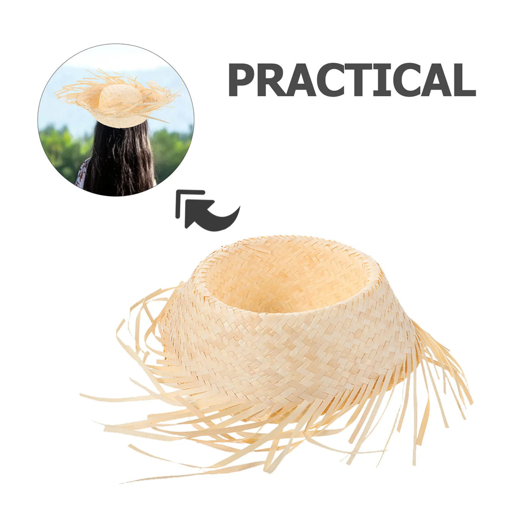 Hawaiian Straw Hat Wide Brim Chicken Nest Party Props Bucket Sun