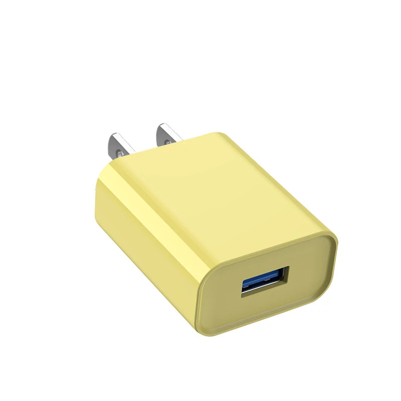 5V 2A USB Wall Charger 10W – EU/US Plug, iPhone & Android USB Wall Charger Zpaxo US Yellow