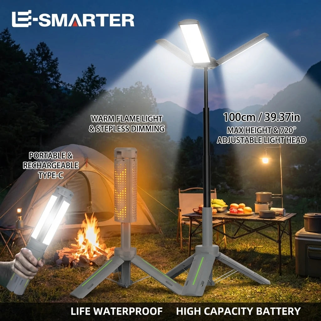 Foldable 1000 Lumen Rechargeable Camping Lantern & Work Light