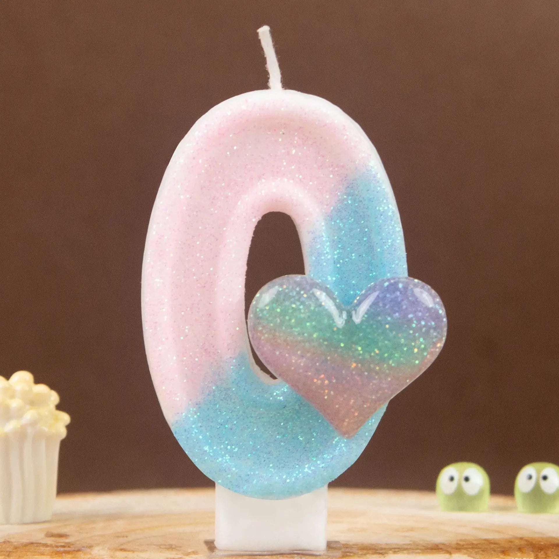 0 1 2 3 4 5 6 7 8 9 Pink Blue Gradient Glitter Heart-shaped Number Zpaxo 0 B15260A