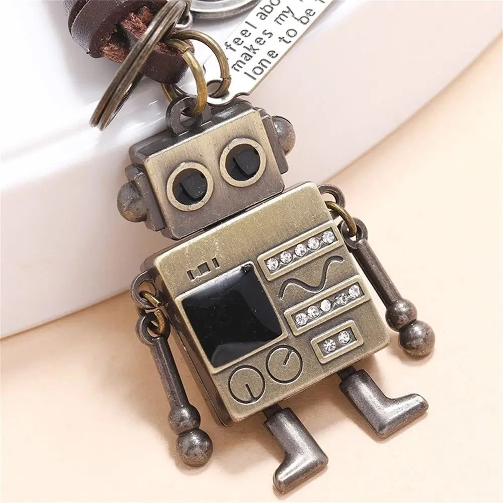 Jewelry Gifts Backpack Decoration Car Key Accessories Bag accessories Bag Pendant Key Rings Movable Bronze Robot Robot Keychain Zpaxo