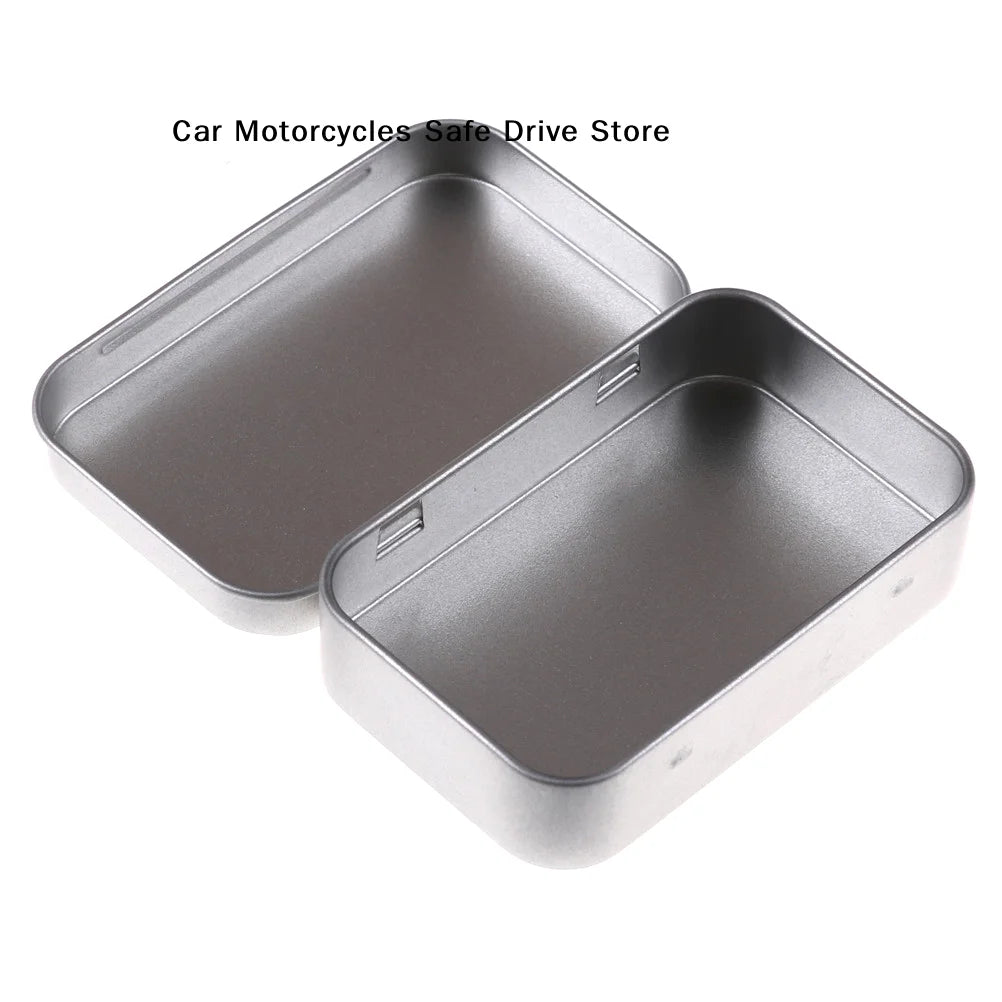 CMMetal Rectangular Empty Mini Tin Box Tinplate Push Candy Pill Cases