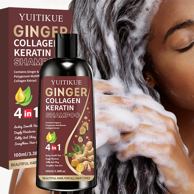 YUITIKUE Ginger Collagen Shampoo – Smooth & Glossy Hair Collagen Hair Shampoo Zpaxo