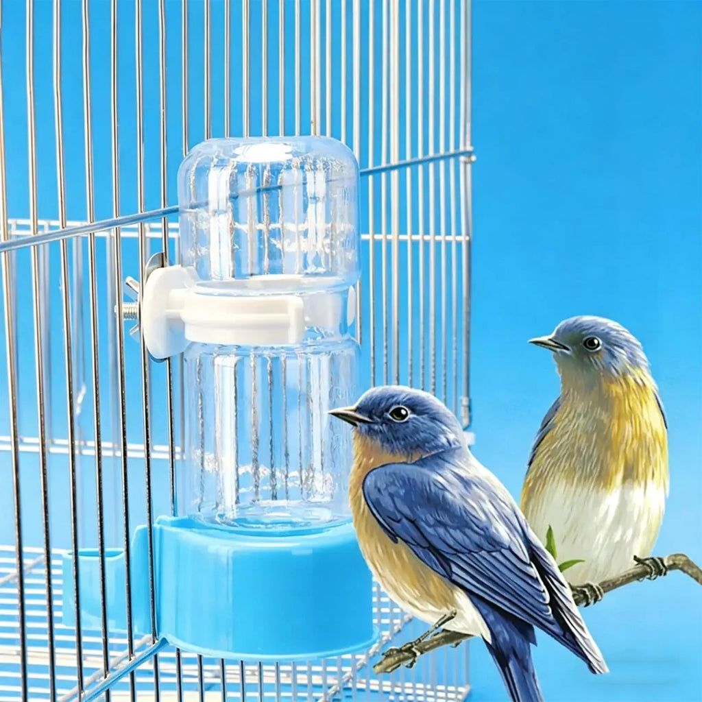 1PC Bird Water Drinker Feeder Container Automatic Pet Feeder Birdcage Hanging Water Bottle Parrot Drinking Water Food Dispenser Zpaxo White