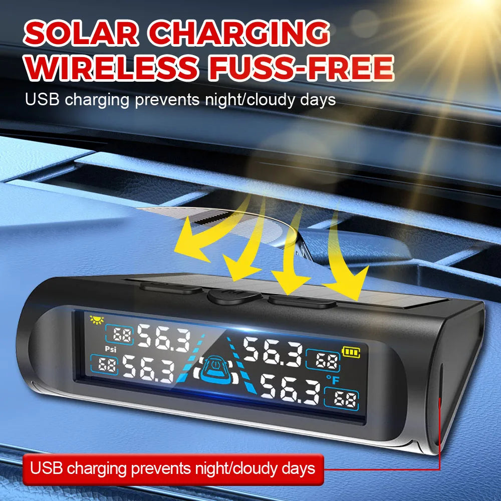 Car Tire Pressure Monitoring System Tyre Temperature Monitor USB