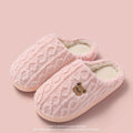 Winter Fluffy Shoes Women Cotton Slippers Cartoon Bear Thick Sole