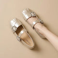 Spring Autumn Women's Elegant Solid Heel Shoes Women Rhinestone Zpaxo Champagne 39