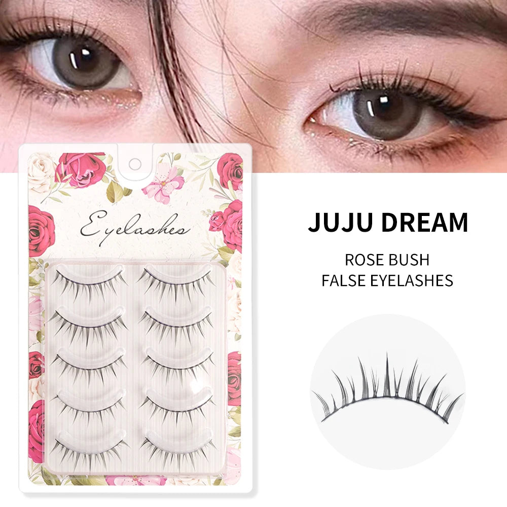 5 pairs of transparent and dynamic stem eyelash extensions - reusable, easy to use, natural appearance,enhance eye appearance Zpaxo