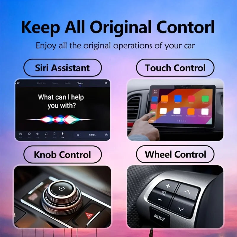 2 in 1 Wired to Wireless Carplay Android Auto Adapter Type-C/USB Plug And Play Bluetooth Mini Smart AI Box For 99% Original Car Zpaxo