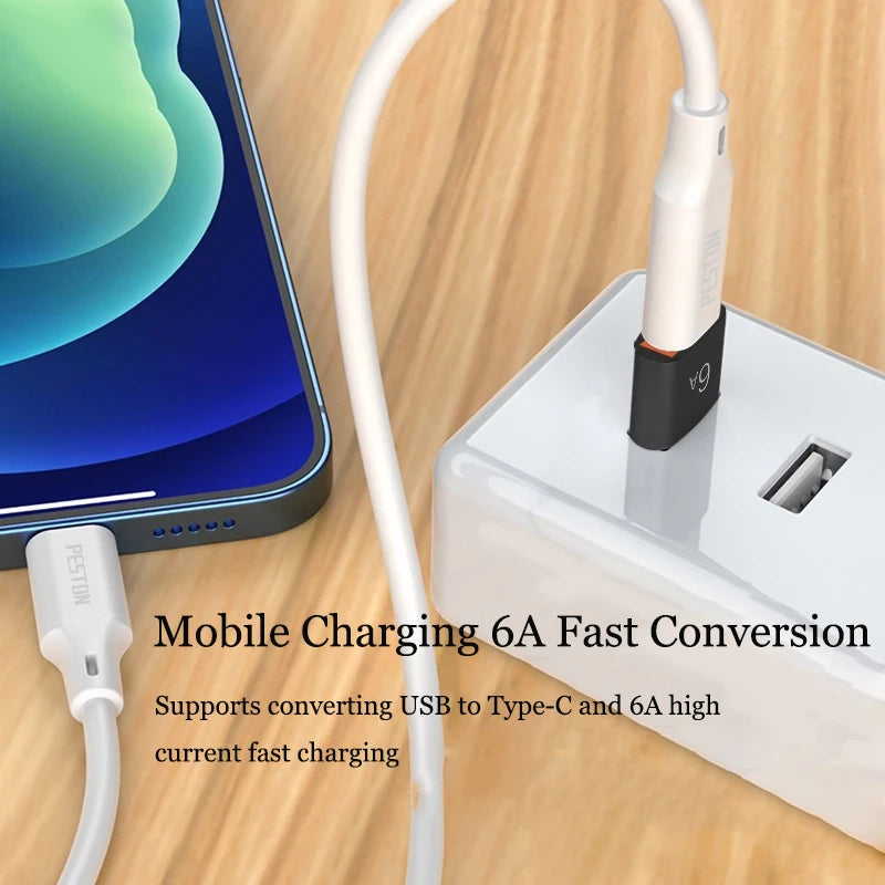 USB Type-c Rotary Adapter Charger PD Data Cable 6A Mobile Phone USB-C Zpaxo