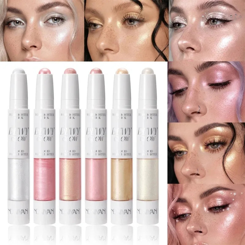 Dual-end Highlight Pen Long-lasting Waterproof Face Brightening