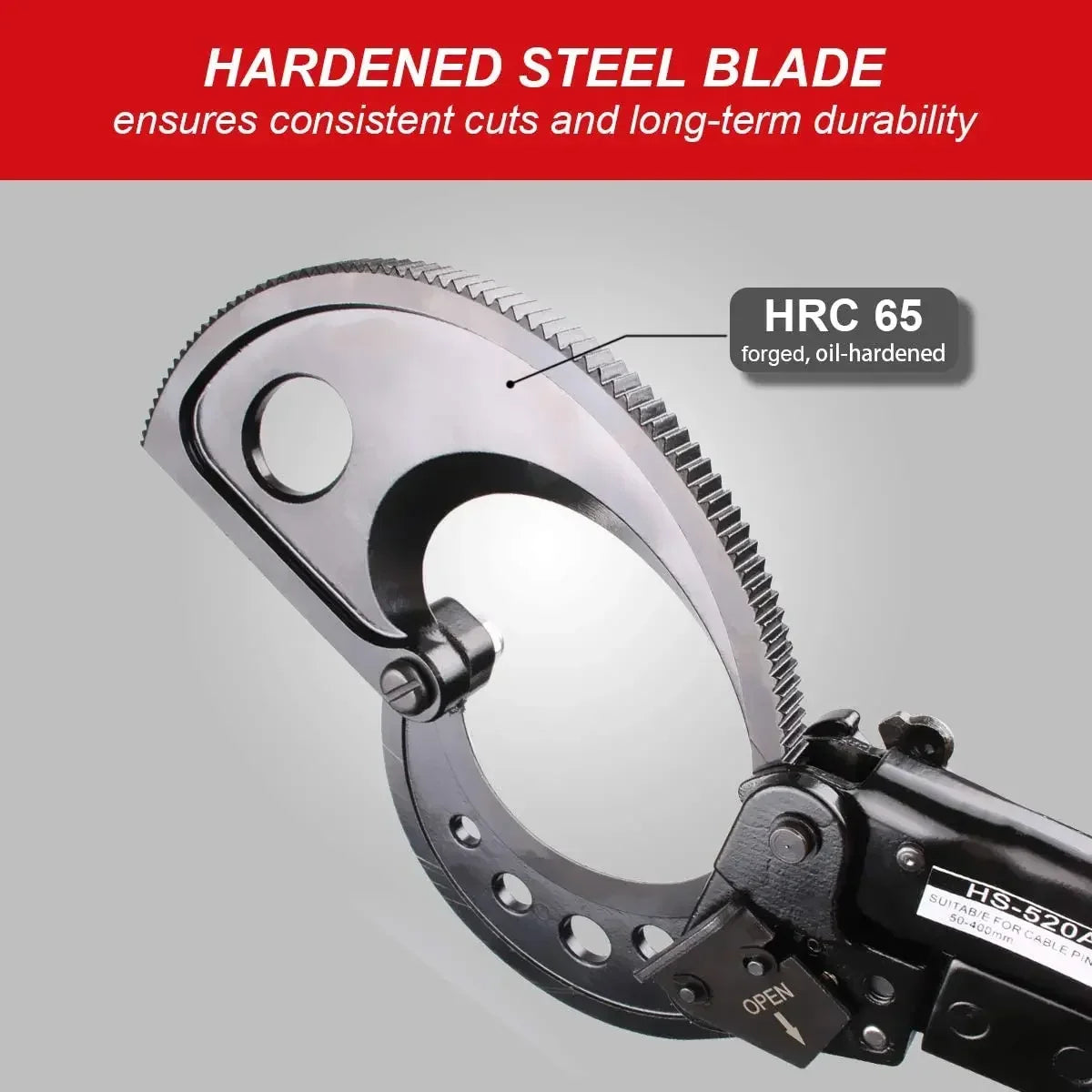 Ratchet Cable Cutter Heavy Duty Wire Aluminum Copper Up 400mm