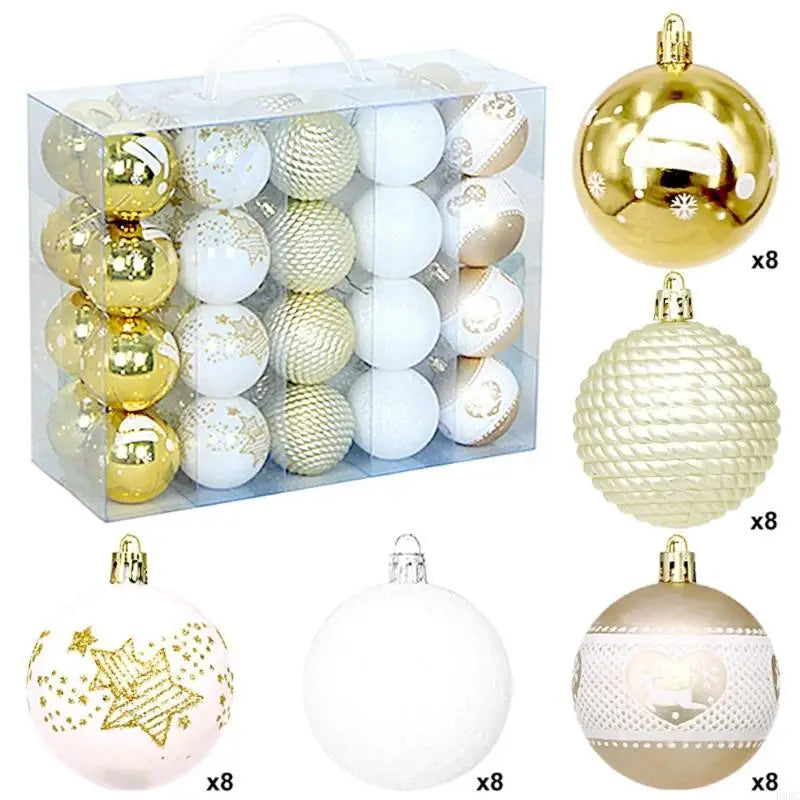 Christmas Tree Baubles Hand Painted Art Plastic Ball Holiday Party