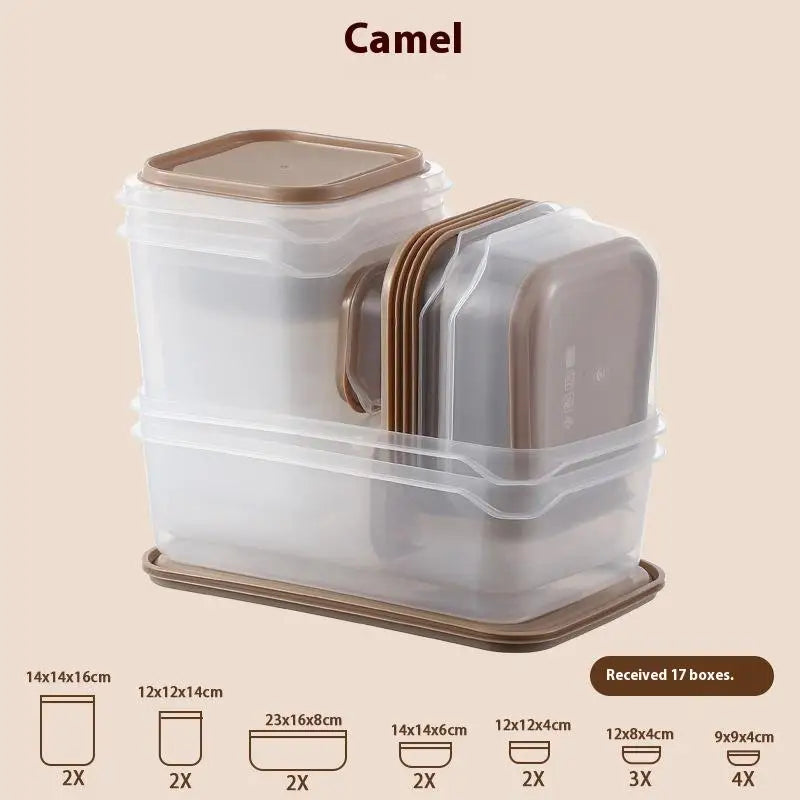 Freshness Preservation Box Plastic Lunch Kitchen Refrigerator Zpaxo Brown