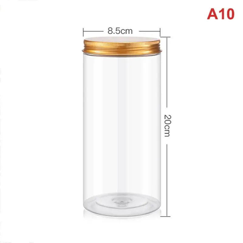 CMAluminum Lid Sealed Jar PET Plastic Food Grade Storage Transparent