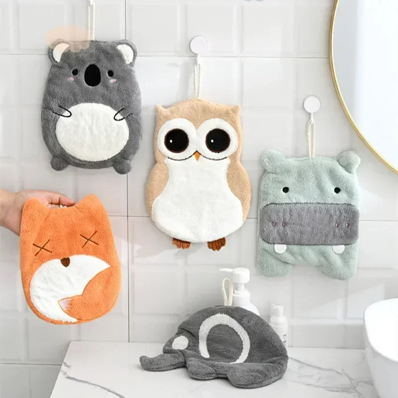 Cute Cartoon Animals Children's Hand Towel Quick Drying Microfiber