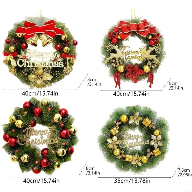 Christmas Wreath Merry Front Door Ornament Wall Artificial Pine